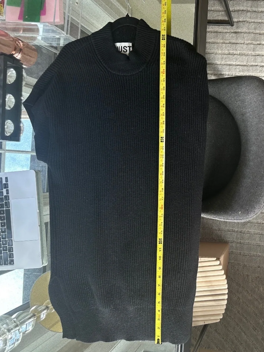 NWT - JUST FEMALE Sophie Black Chunky Rib Knit Sweater Tunic / Dress - Size L - Picture 5 of 8